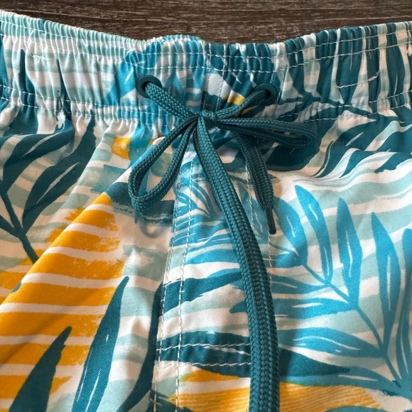 Burnside Men’s Performance Shorts Swimsuit Size L Stretch 5” Inseam Aqua Sunset - Picture 8 of 12